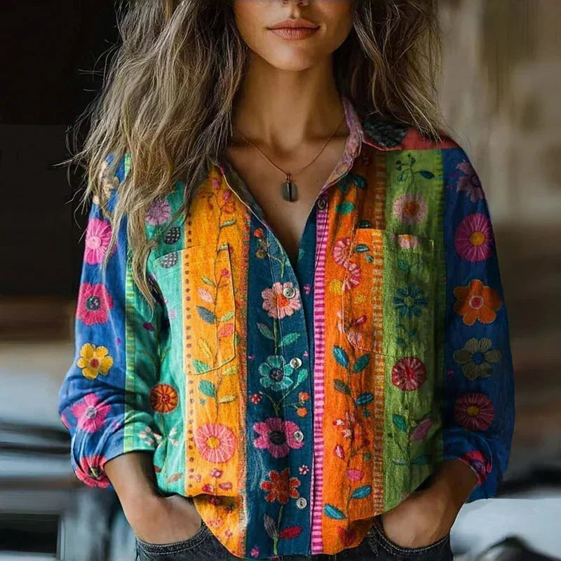 Rebecca™ | Bohemian Pattern Vintage Blouse