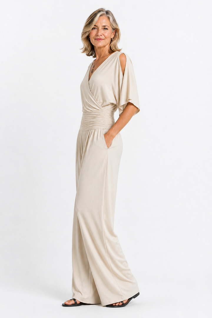 Elise™ — Wide Leg Wrap Jumpsuit
