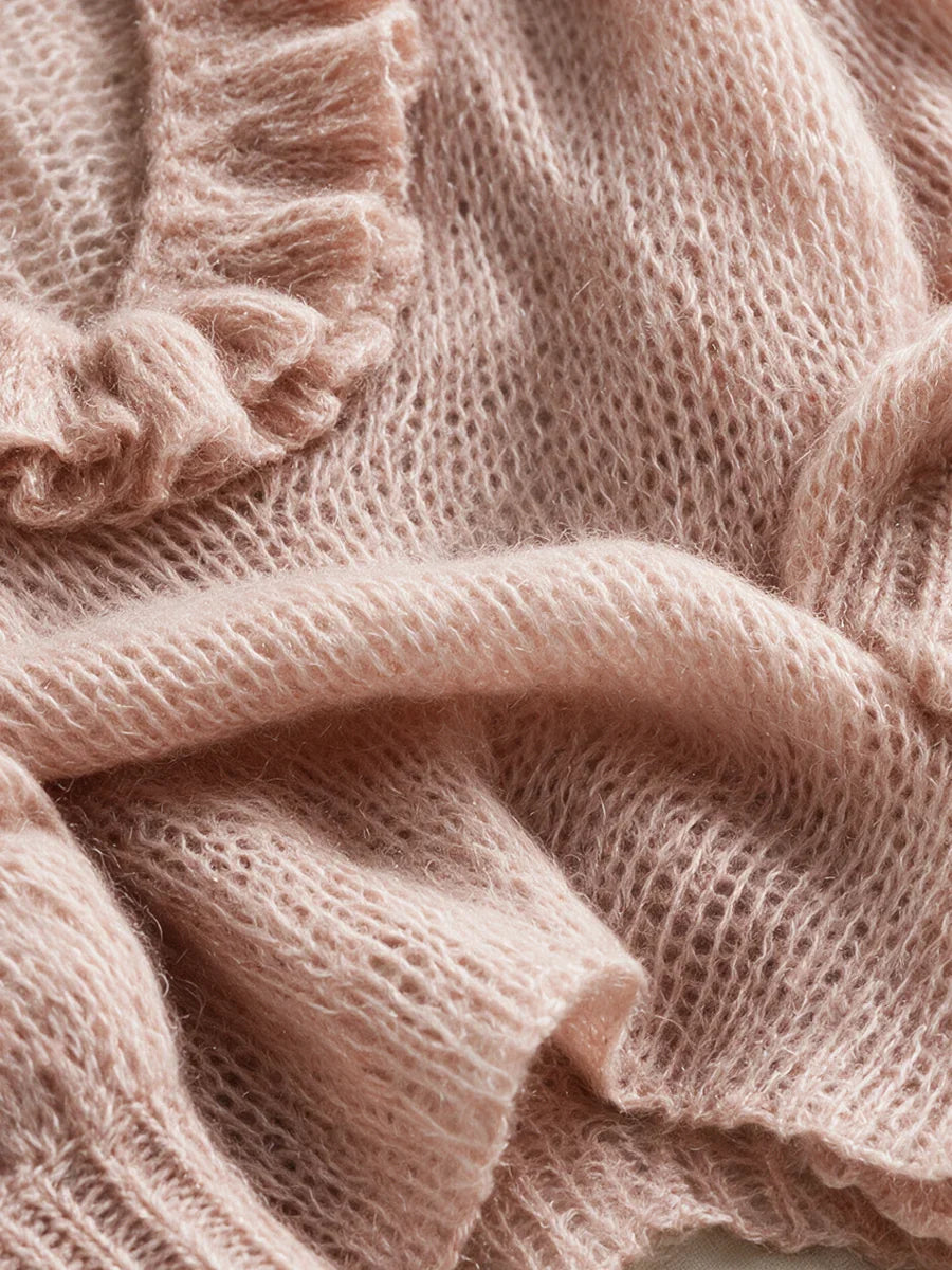 Pink Ruffle Sweater