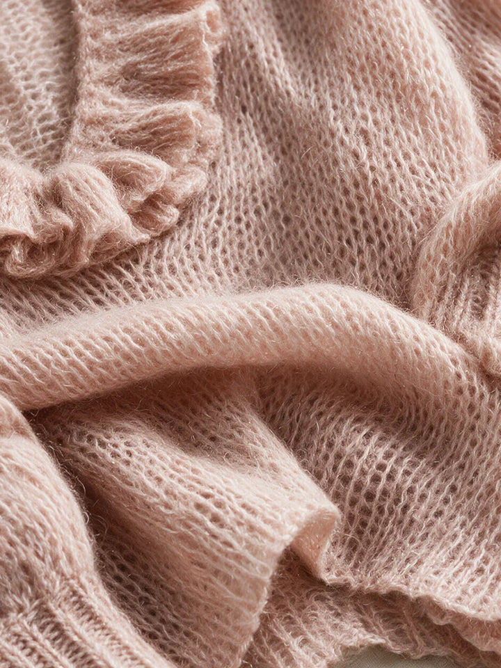 Pink Ruffle Sweater