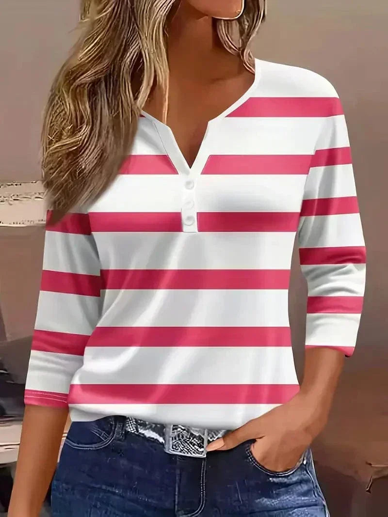 Amelia™ | Striped V-Neck Top